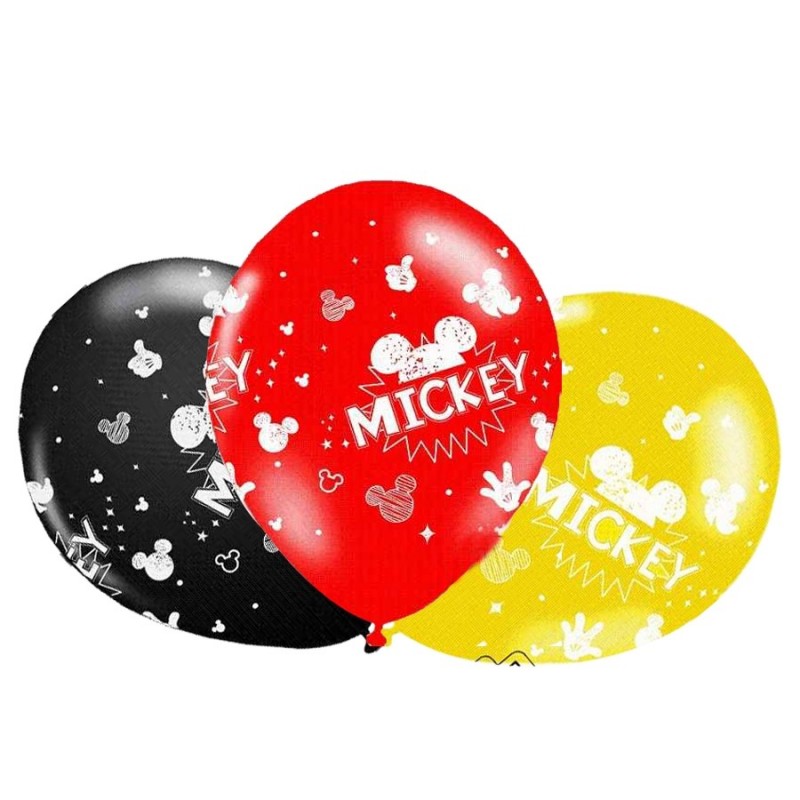 Bexigas de Látex Disney Mickey Mouse Festa Meninos 50un