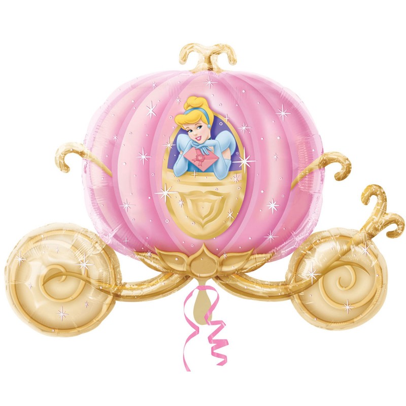 Balão Metalizado Carruagem da Princesa Cinderela Festa Infantil
