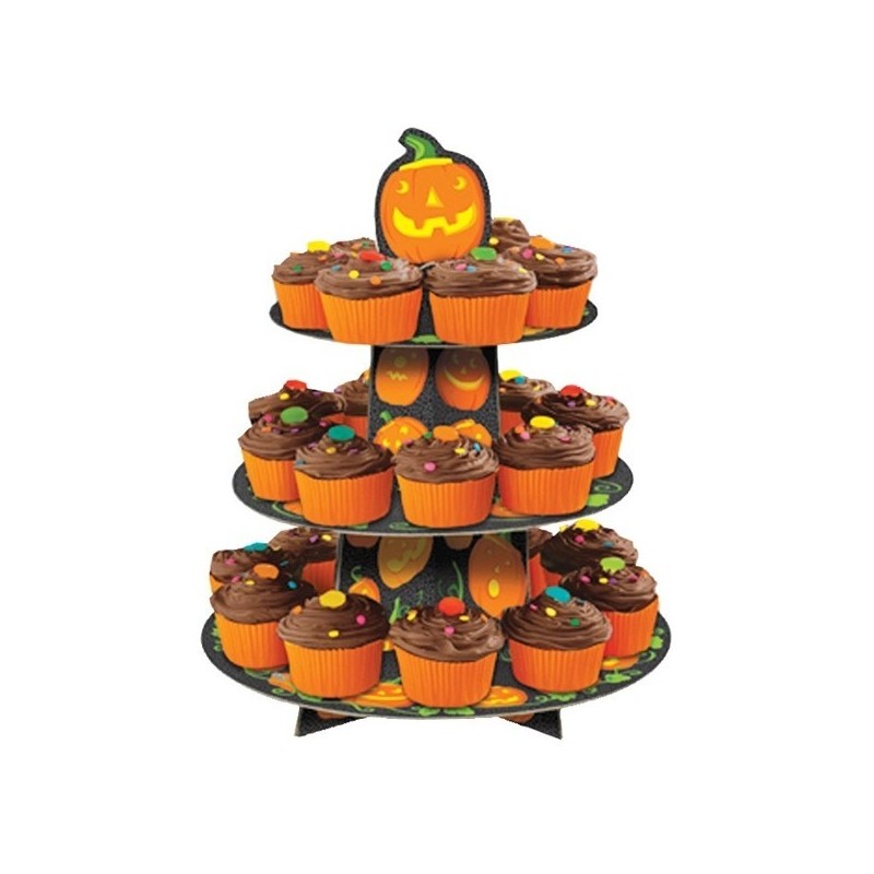 Bandeja Porta Cupcake Abóboras Halloween Dia das Bruxas