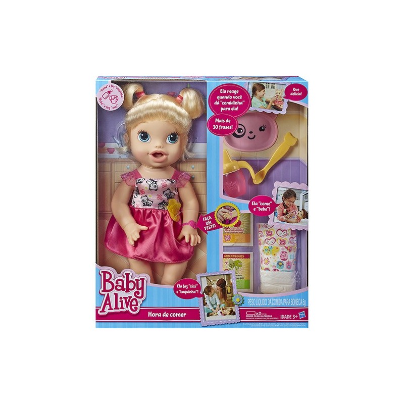 Boneca Baby Alive Loira Hora de Comer Hasbro