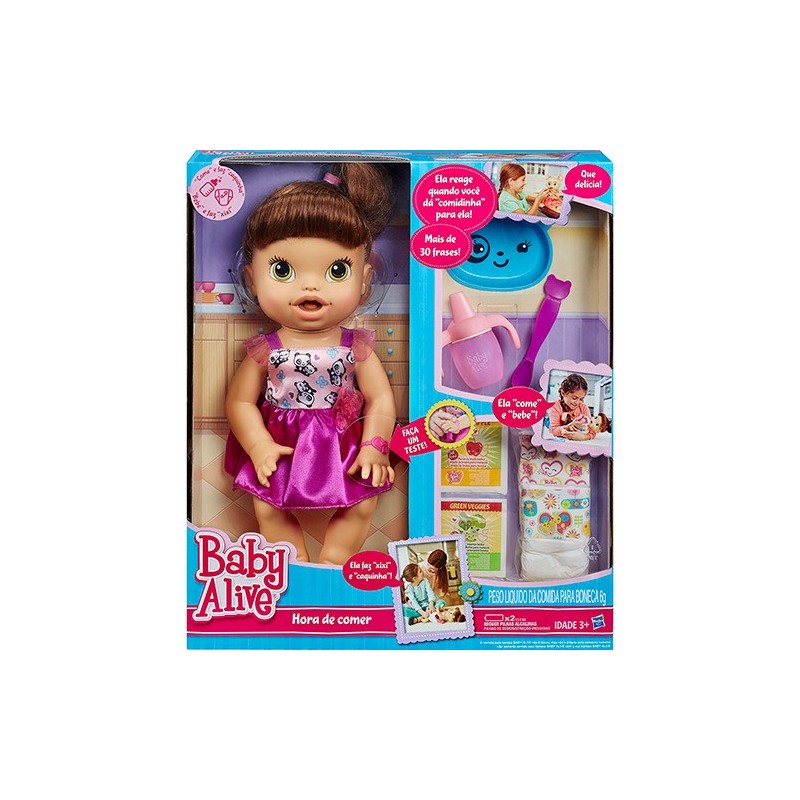 Boneca Baby Alive Morena Hora de Comer Hasbro