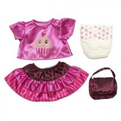 Kit Roupinha Baby Alive Saia Blusa Bolsa e Fralda Set Acessórios