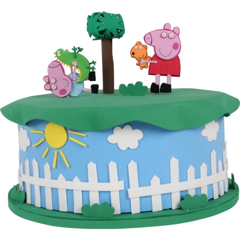 Bolo Fake Cenográfico EVA Decorativo Peppa Pig