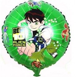 Balão Metalizado Ben 10 Decorativo Verde Redondo