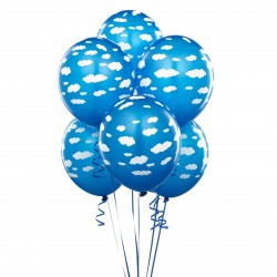 Bexiga Látex Nuvens para Decoração de Festa 24un
