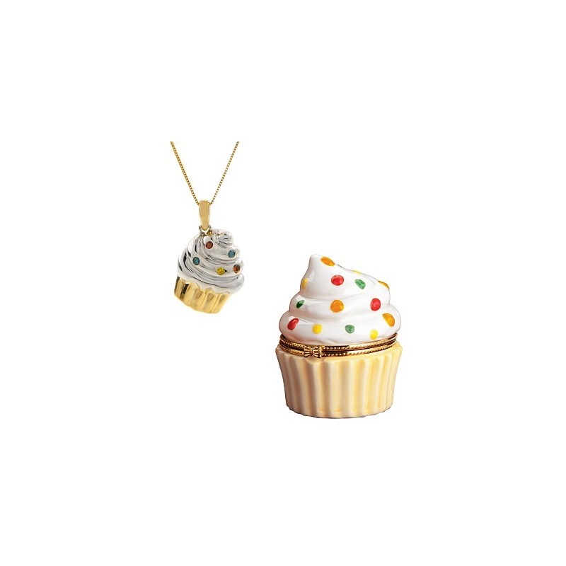 Pingente Profissões Confeiteira Cupcake Dourado