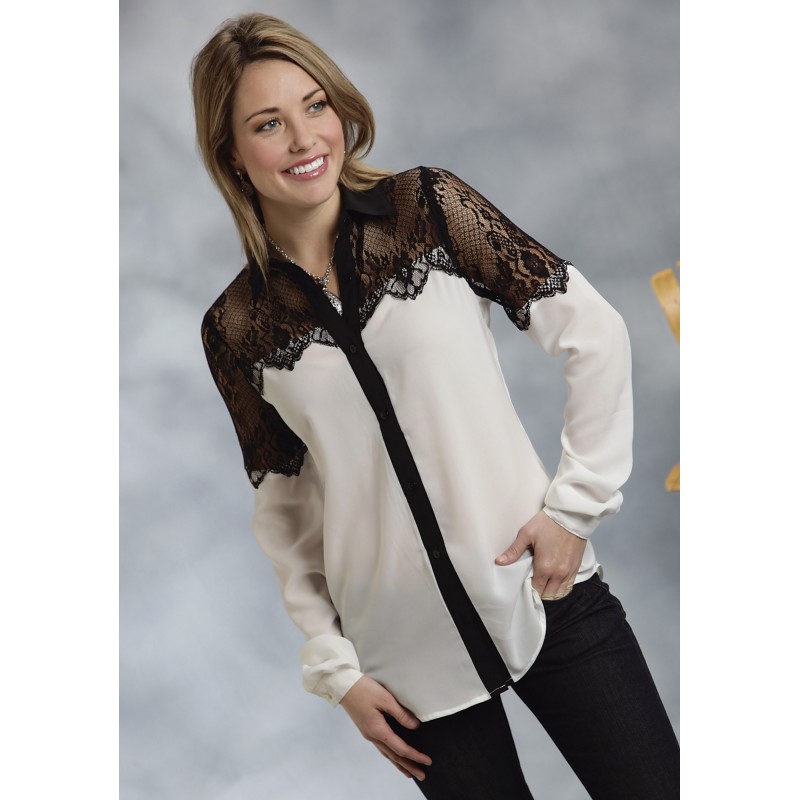 Camisas femininas best sale branca com renda