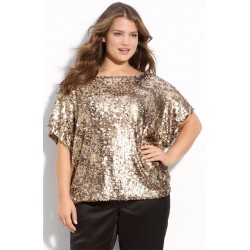 Blusa Feminina com Paetê e Brilho Plus Size