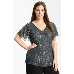 Blusa Feminina Plus Size Grafite com Brilho