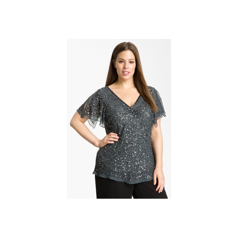 Blusa Feminina Plus Size Grafite com Brilho