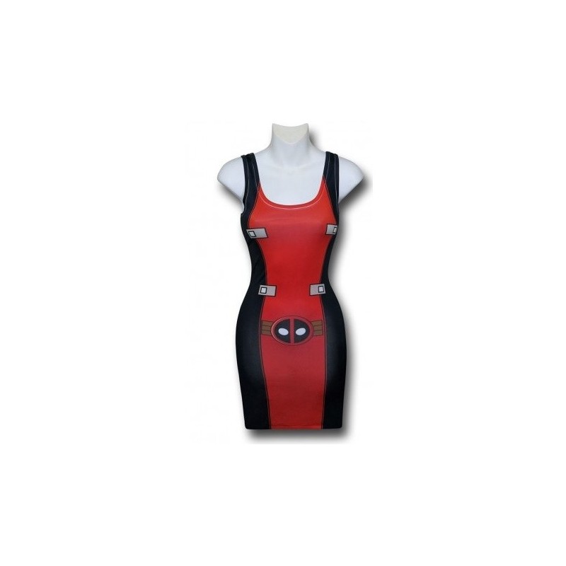 Fantasia Deadpool Feminina Adulto Vestido Halloween Carnaval