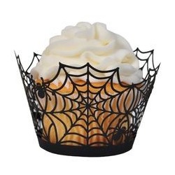 Wrapper Forminha para Cupcake Teia de Aranha Halloween 24un