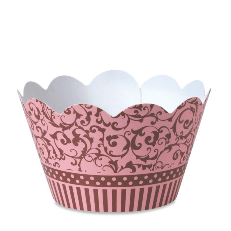 Wrapper Forminha para Cupcake Rosa e Marrom 24un