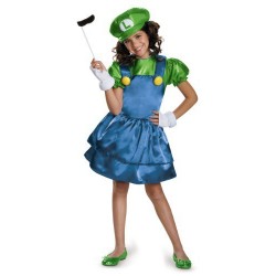 Fantasia Infantil Luigi Super Mario World Meninas Festa Halloween