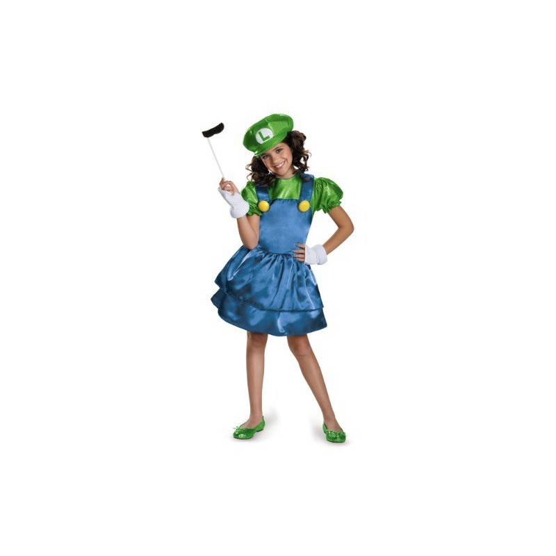 Fantasia Infantil Luigi Super Mario World Meninas Festa Halloween