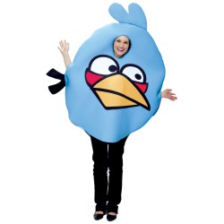 Fantasia Feminina Adulto Angry Birds Azul Carnaval Festa Halloween