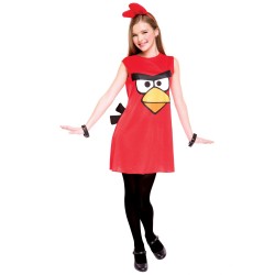 Fantasia Infantil Angry Birds Vermelho Festa Halloween