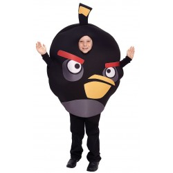 Fantasia Infantil Angry Birds Preto Festa Halloween
