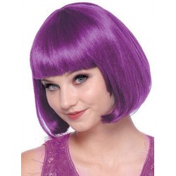 Peruca Roxa Cabelo Liso e Curto Chanel Halloween Carnaval