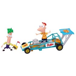 Bonecos Phineas e Ferb com acessórios Cena de Ação