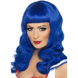 Peruca Feminina Katy Perry Azul Carnaval Halloween