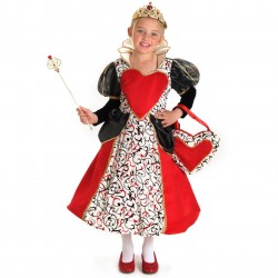 Fantasia Infantil Rainha de Copas Infantil Halloween Carnaval