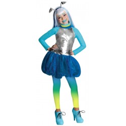 Fantasia Infantil Espacial Azul Meninas Festa Halloween