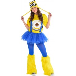 Fantasia Feminina Adulto Minions Halloween Carnaval