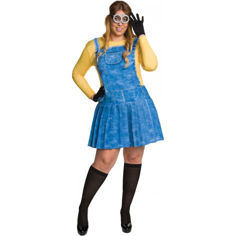 Fantasia Feminina Adulto Minions Plus Size Festa Halloween Carnaval