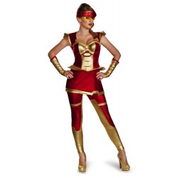 Fantasia Feminina Iron Girl Adulta Halloween Carnaval