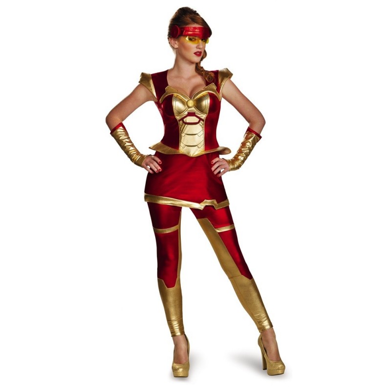 Fantasia Feminina Iron Girl Adulta Halloween Carnaval