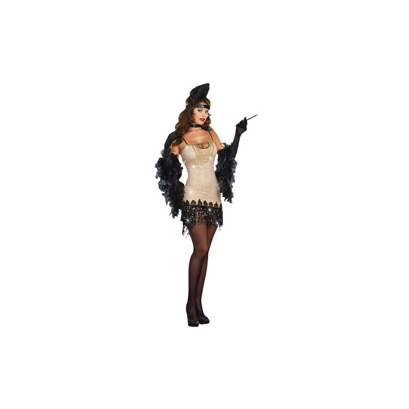Fantasia Feminina Anos 20 Nude Burlesca Cabaret Halloween Carnaval