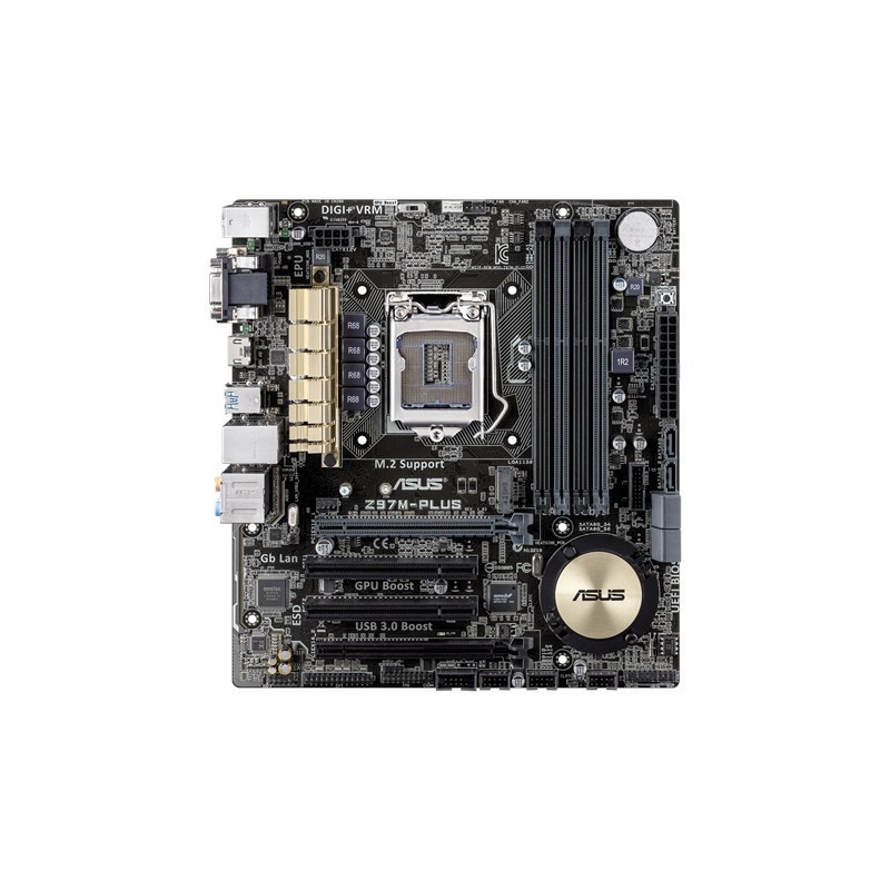 Placa-Mãe Asus Z97M-PLUS socket 1150 4º Geração i3/i5/i7 HDMI SATA 6Gb / s USB 3.0 Micro ATX