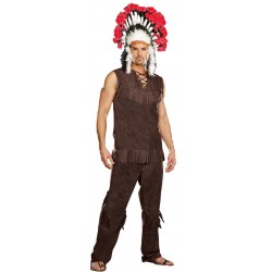 Fantasia Masculina Índio Nativo Americano Festa Halloween Carnaval