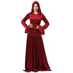 Fantasia Feminina Vampira Robe Vermelho Capuz Crepúsculo Festa Halloween Carnaval