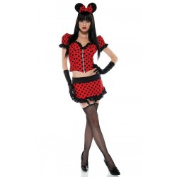 Fantasia Feminina Minnie Sexy Festa Halloween Carnaval