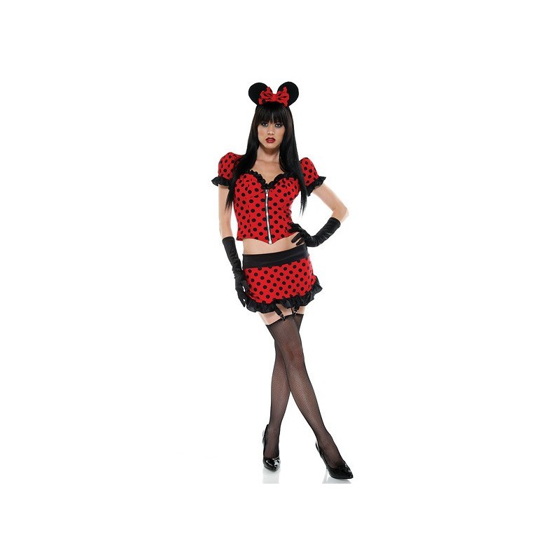 Fantasia Feminina Minnie Sexy Festa Halloween Carnaval