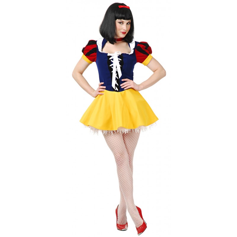 Fantasia Feminina Branca de Neve Sexy Festa Halloween Carnaval