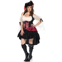 Fantasia Feminina Pirata Plus Size Festa Halloween Carnaval