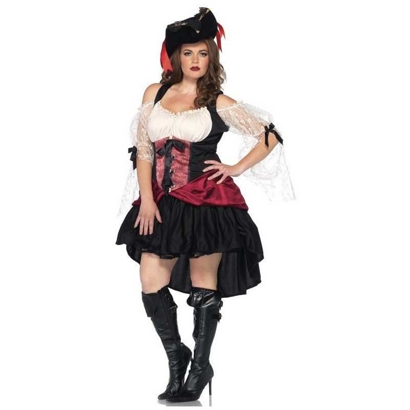Fantasia Feminina Pirata Plus Size Festa Halloween Carnaval