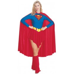 Fantasia Feminina Super Girl Halloween Carnaval