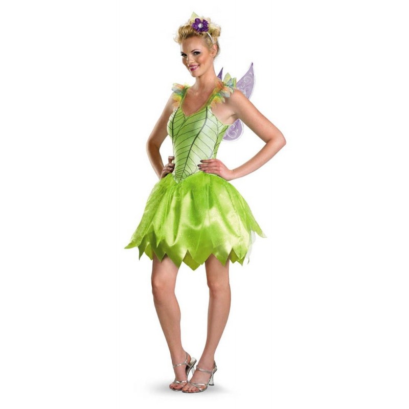 Fantasia Feminina Fada Tinker Bell Verde Festa Halloween Carnaval