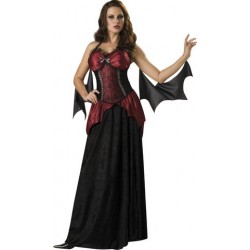 Fantasia Feminina Vampira Elegante Festa Halloween Carnaval