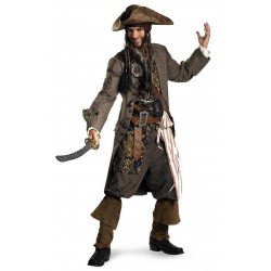 Fantasia Masculina Cappitão Jack Sparrow Luxo Festa Halloween