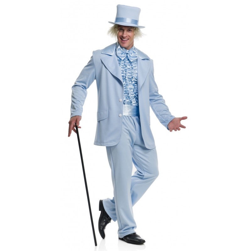 Fantasia Masculina Smoking Azul Festa Halloween Carnaval