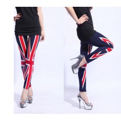 Calça Legging feminina estilo Europeu bandeira Reino Unido