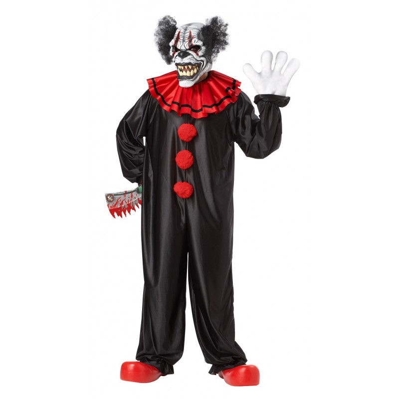 Fantasia Masculina de Terror Bobo da Corte Sinistro Festa Halloween Carnaval