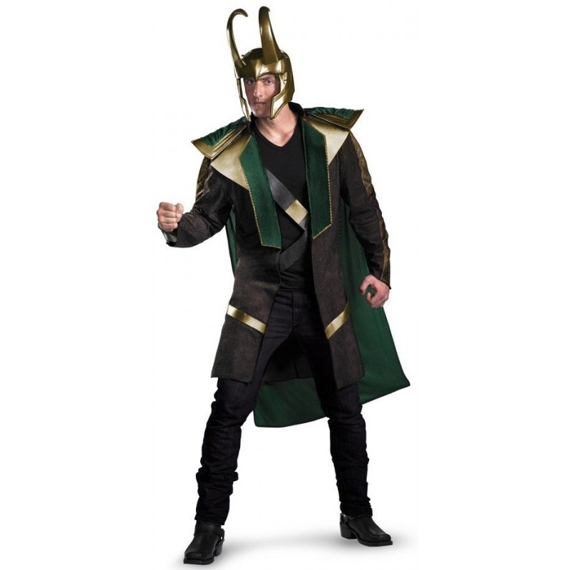 Fantasia Masculina Loki Luxo Festa Halloween Cosplay