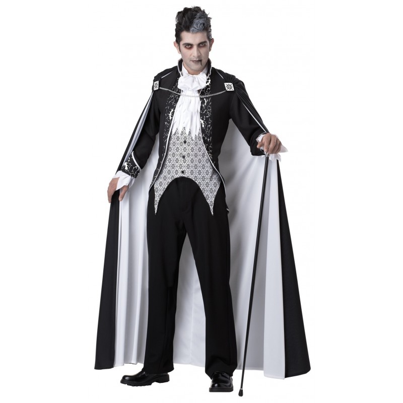 Fantasia Masculina Vampiro Real Black Festa Halloween Carnaval