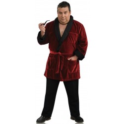 Fantasia Masculina Hugh Hefner Plus Size Playboy Festa Halloween Carnaval